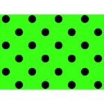 Polka Dots - Black on Neon Green Birthday Cake 3D Greeting Card (7x5)