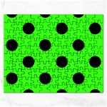 Polka Dots - Black on Neon Green Jigsaw Puzzle (Rectangular)