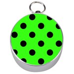 Polka Dots - Black on Neon Green Silver Compass