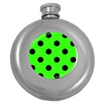 Polka Dots - Black on Neon Green Hip Flask (5 oz)