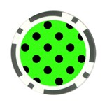 Polka Dots - Black on Neon Green Poker Chip Card Guard