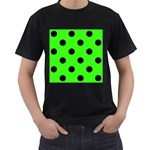 Polka Dots - Black on Neon Green Men s T-Shirt (Black)