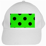 Polka Dots - Black on Neon Green Black Cap