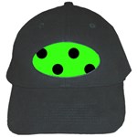 Polka Dots - Black on Neon Green Black Cap