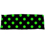 Polka Dots - Neon Green on Black Body Pillow Case (Dakimakura) (One Side)