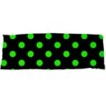 Polka Dots - Neon Green on Black Body Pillow Case Dakimakura (Two Sides)