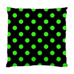 Polka Dots - Neon Green on Black Standard Cushion Case (Two Sides)