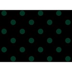 Polka Dots - Deep Green on Black Birthday Cake 3D Greeting Card (7x5)