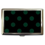 Polka Dots - Deep Green on Black Cigarette Money Case