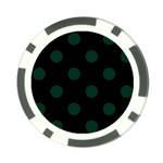 Polka Dots - Deep Green on Black Poker Chip Card Guard