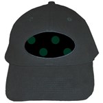 Polka Dots - Deep Green on Black Black Cap