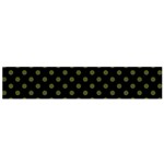 Polka Dots - Army Green on Black Flano Scarf (Small)