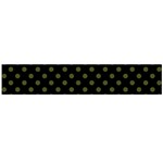 Polka Dots - Army Green on Black Flano Scarf (Large)