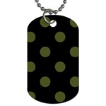 Polka Dots - Army Green on Black Dog Tag (One Side)