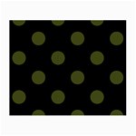 Polka Dots - Army Green on Black Small Glasses Cloth