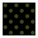 Polka Dots - Army Green on Black Medium Glasses Cloth