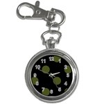 Polka Dots - Army Green on Black Key Chain Watch