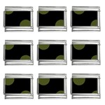 Polka Dots - Army Green on Black 9mm Italian Charm (9 pack)