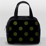 Polka Dots - Army Green on Black Classic Handbag (One Side)