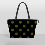 Polka Dots - Army Green on Black Classic Shoulder Handbag (One Side)