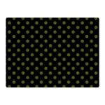 Polka Dots - Army Green on Black Double Sided Flano Blanket (Mini)