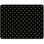 Polka Dots - Army Green on Black Fleece Blanket (Medium) (One Side)