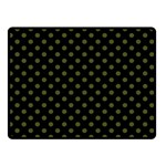 Polka Dots - Army Green on Black Double Sided Fleece Blanket (Small) (Two Sides)