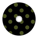 Polka Dots - Army Green on Black CD Wall Clock