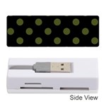 Polka Dots - Army Green on Black Memory Card Reader (Stick)