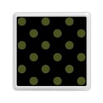 Polka Dots - Army Green on Black Memory Card Reader with Storage (Square)