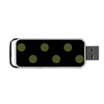 Polka Dots - Army Green on Black Portable USB Flash (One Side)