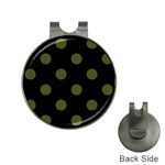 Polka Dots - Army Green on Black Golf Ball Marker Hat Clip