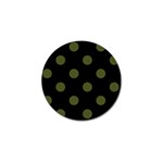 Polka Dots - Army Green on Black Golf Ball Marker