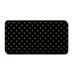 Polka Dots - Army Green on Black Medium Bar Mat