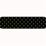 Polka Dots - Army Green on Black Medium Bar Mat