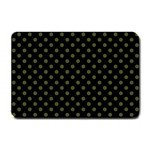 Polka Dots - Army Green on Black Small Doormat