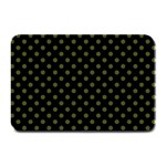 Polka Dots - Army Green on Black Plate Mat