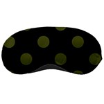 Polka Dots - Army Green on Black Sleeping Mask