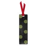 Polka Dots - Army Green on Black Small Book Mark