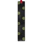 Polka Dots - Army Green on Black Large Book Mark