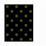 Polka Dots - Army Green on Black Small Garden Flag (Two Sides)