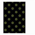 Polka Dots - Army Green on Black Large Garden Flag (Two Sides)