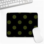 Polka Dots - Army Green on Black Small Mousepad