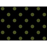 Polka Dots - Army Green on Black Birthday Cake 3D Greeting Card (7x5)