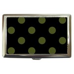 Polka Dots - Army Green on Black Cigarette Money Case