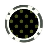 Polka Dots - Army Green on Black Poker Chip Card Guard