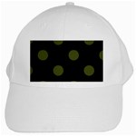 Polka Dots - Army Green on Black Black Cap