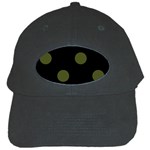 Polka Dots - Army Green on Black Black Cap