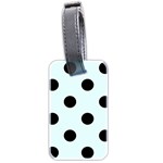 Polka Dots - Black on Bubbles Cyan Luggage Tag (Two Sides)