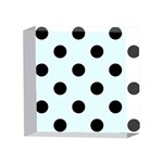 Polka Dots - Black on Bubbles Cyan 4 x 4  Acrylic Photo Block